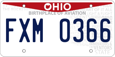 OH license plate FXM0366