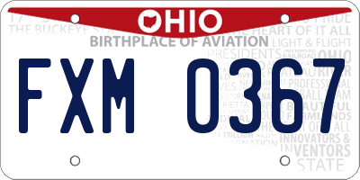 OH license plate FXM0367