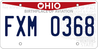 OH license plate FXM0368