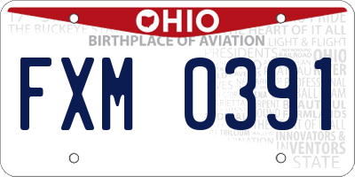 OH license plate FXM0391