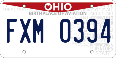 OH license plate FXM0394