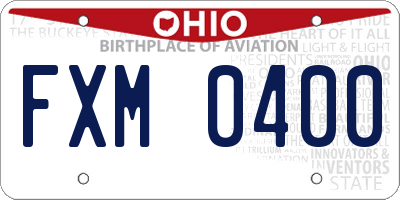 OH license plate FXM0400