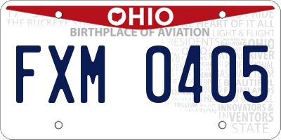 OH license plate FXM0405