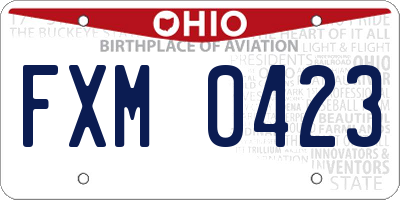 OH license plate FXM0423