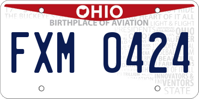 OH license plate FXM0424