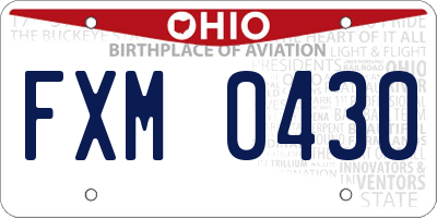 OH license plate FXM0430