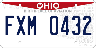 OH license plate FXM0432