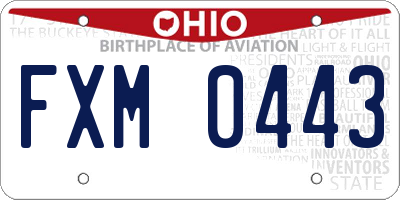 OH license plate FXM0443