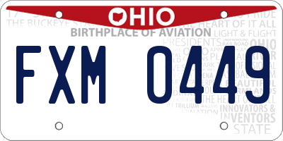 OH license plate FXM0449