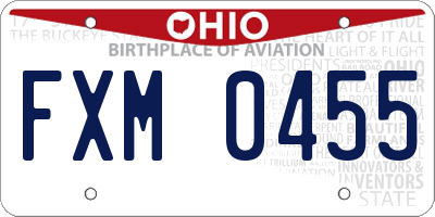 OH license plate FXM0455