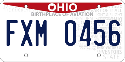 OH license plate FXM0456