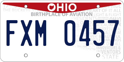 OH license plate FXM0457