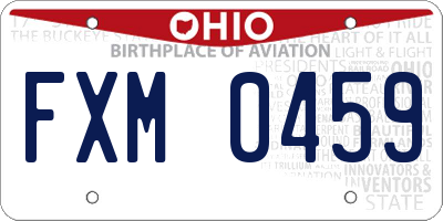 OH license plate FXM0459