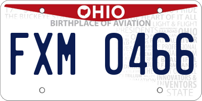 OH license plate FXM0466
