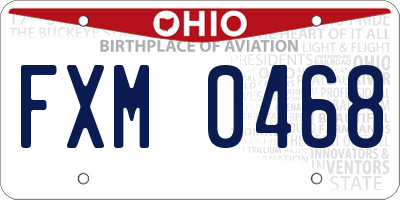 OH license plate FXM0468