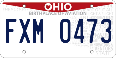 OH license plate FXM0473