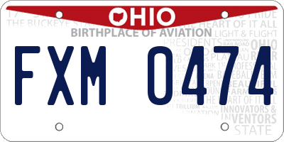 OH license plate FXM0474