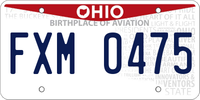OH license plate FXM0475