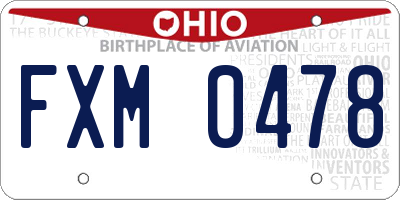 OH license plate FXM0478