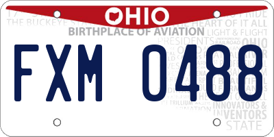 OH license plate FXM0488