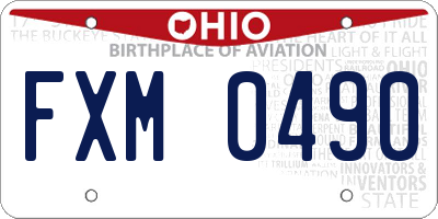 OH license plate FXM0490