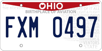 OH license plate FXM0497