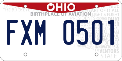OH license plate FXM0501
