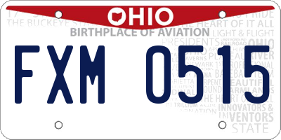 OH license plate FXM0515