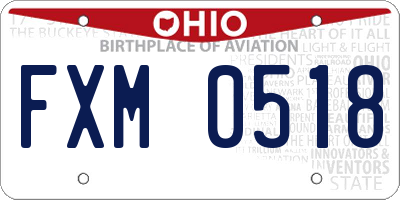 OH license plate FXM0518