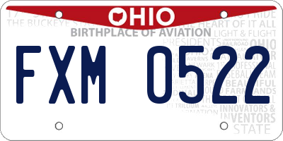 OH license plate FXM0522
