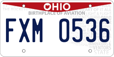 OH license plate FXM0536