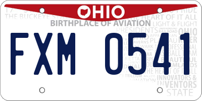 OH license plate FXM0541