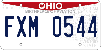 OH license plate FXM0544