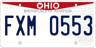 OH license plate FXM0553