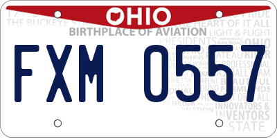 OH license plate FXM0557