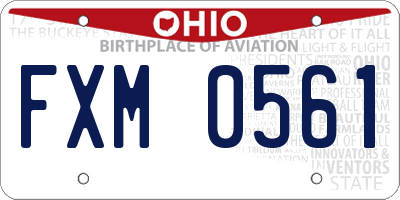 OH license plate FXM0561