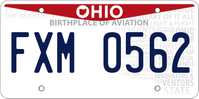 OH license plate FXM0562