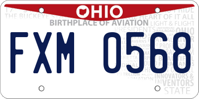 OH license plate FXM0568