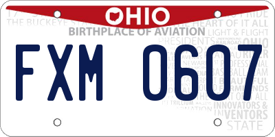 OH license plate FXM0607
