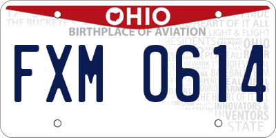 OH license plate FXM0614