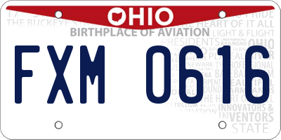 OH license plate FXM0616