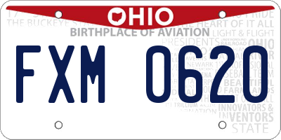 OH license plate FXM0620