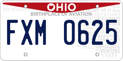 OH license plate FXM0625