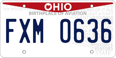 OH license plate FXM0636