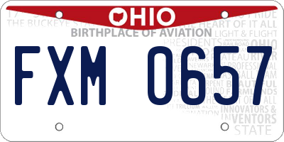 OH license plate FXM0657