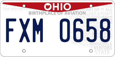 OH license plate FXM0658