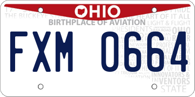 OH license plate FXM0664