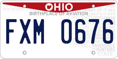 OH license plate FXM0676