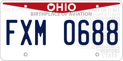 OH license plate FXM0688