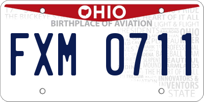 OH license plate FXM0711
